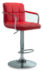 Kane Bar Height Stool - Red, Chrome