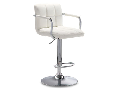 Kane Bar Height Stool - White, Chrome