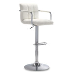 Kane Bar Height Stool - White, Chrome