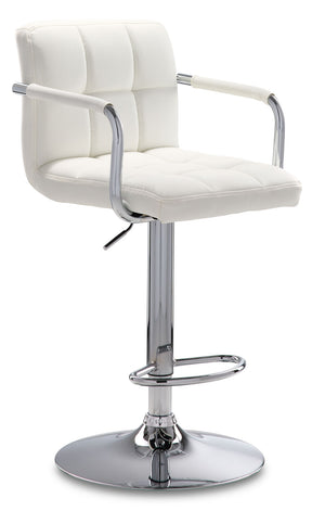 Kane Bar Height Stool - White, Chrome