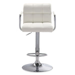 Kane Bar Height Stool - White, Chrome