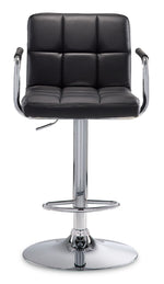 Kane Bar Height Stool - Black, Chrome