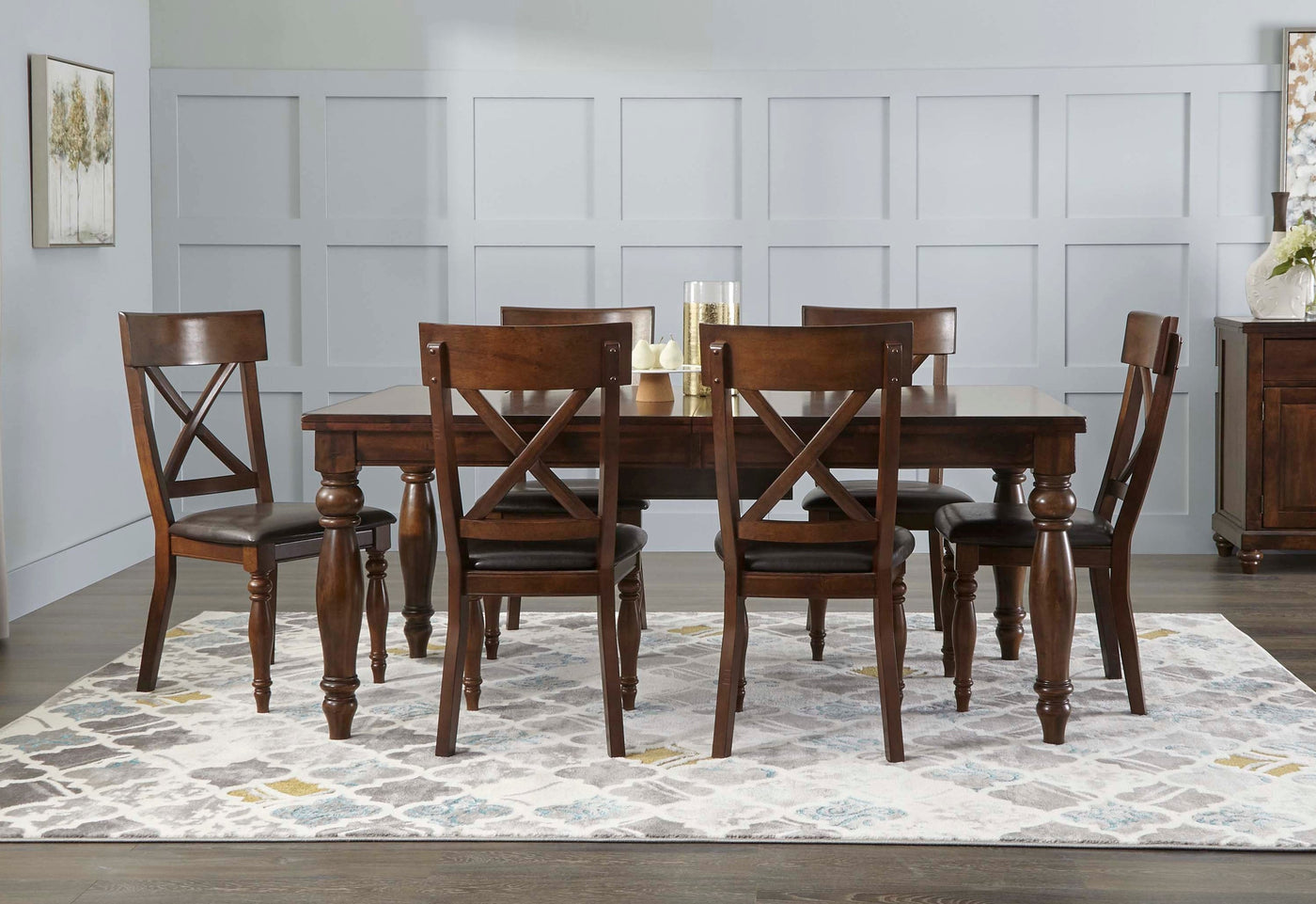 Kingstown 7-Piece Extendable Dining Set Chocolate Leon's