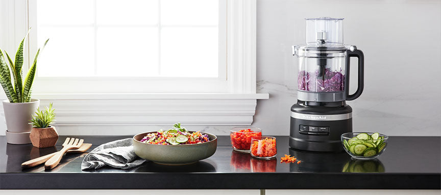 KitchenAid® Matte Black 13-Cup Food Processor with Dicing Kit - KFP1319BM