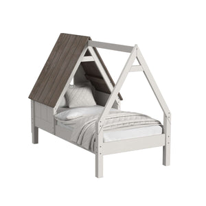 Lodge Twin Bed with Half Roof - Cream