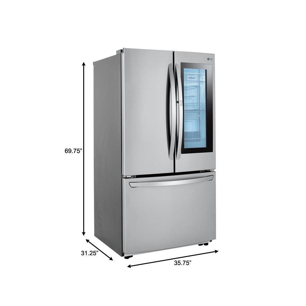 LG Smudge Proof Stainless Steel 36" Counter Depth French Door Refrigerator with InstaView™ Door-in-Door® (23 Cu.Ft.) - LFCC23596S