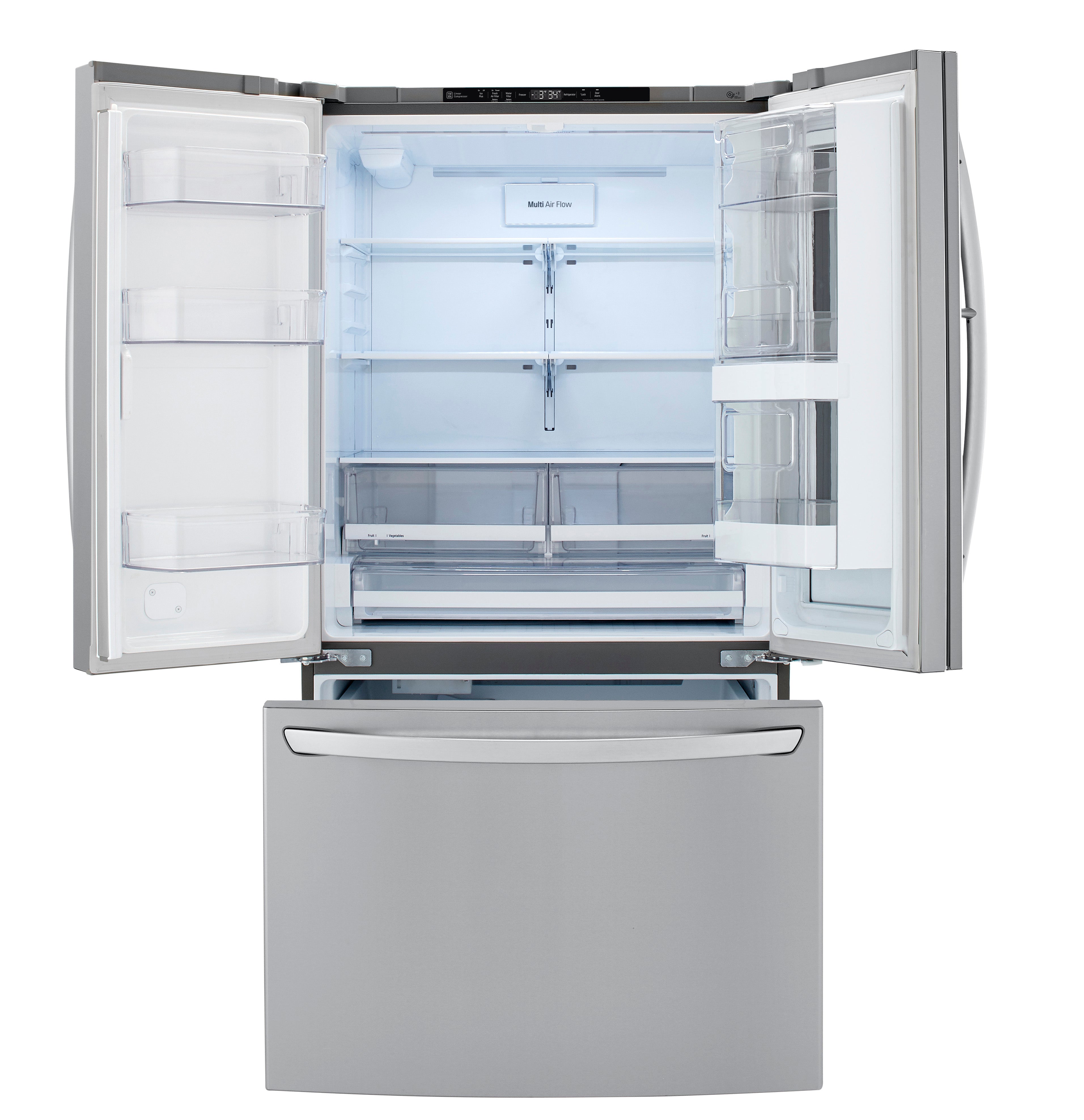 LG Smudge Proof Stainless Steel 36" Counter Depth French Door Refrigerator with InstaView™ Door-in-Door® (23 Cu.Ft.) - LFCC23596S