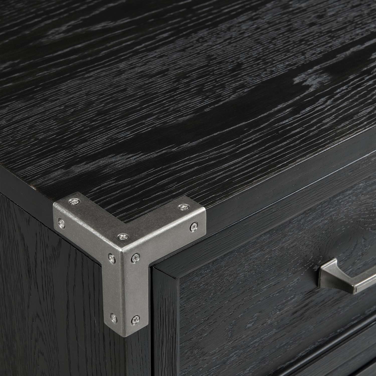 Laguna 5 Drawer Chest - Weathered Oak, Black