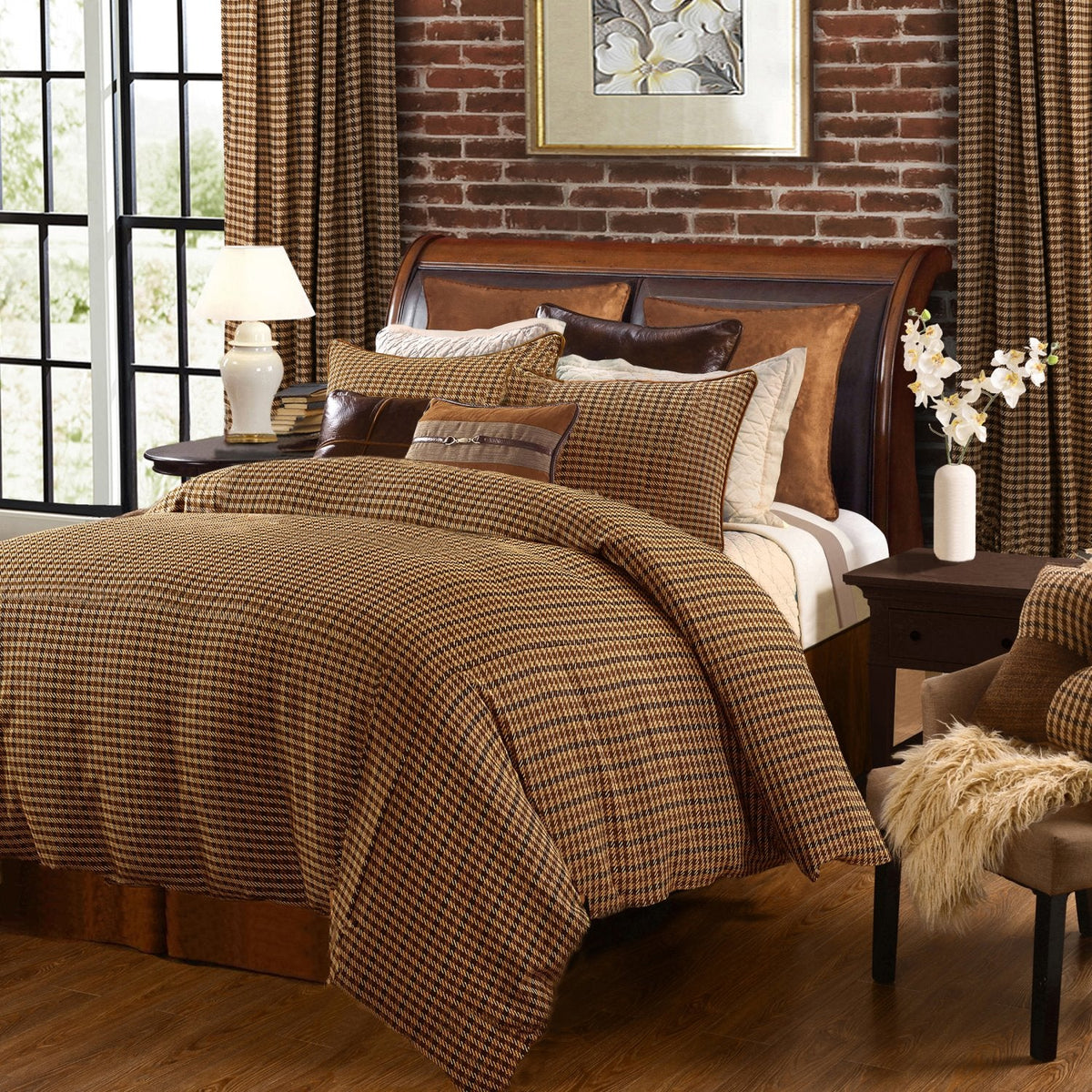 Montpelier 2 Pc. Twin Comforter Set - Brown / Green / Cream