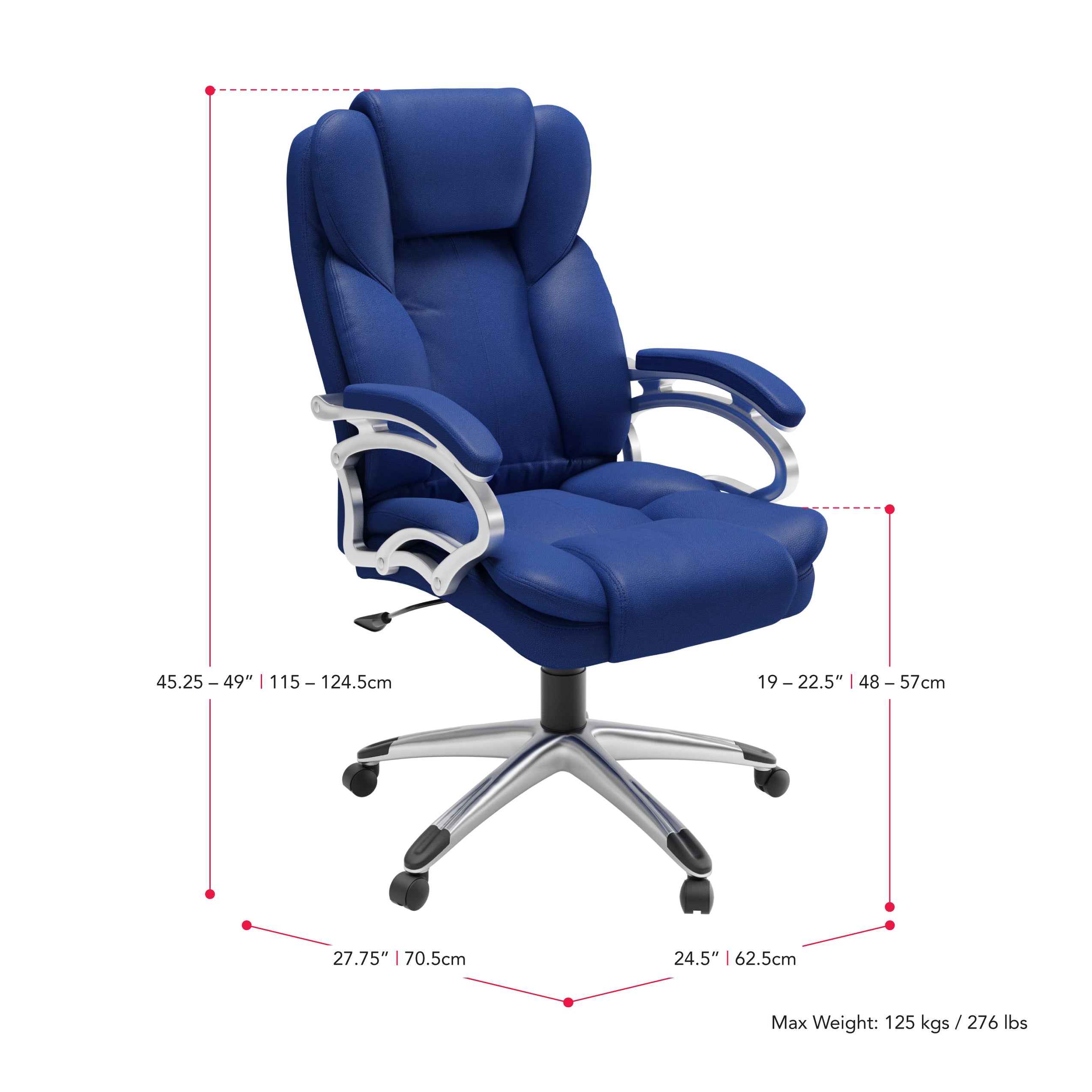 Helm Executive Office Chair - Cobalt Blue