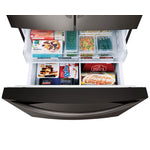 LG Smudge Resistant Black Stainless Steel 36" 28 Cu.ft French Door Refrigerator with Ice & Water Dispenser - LRFS28XBD