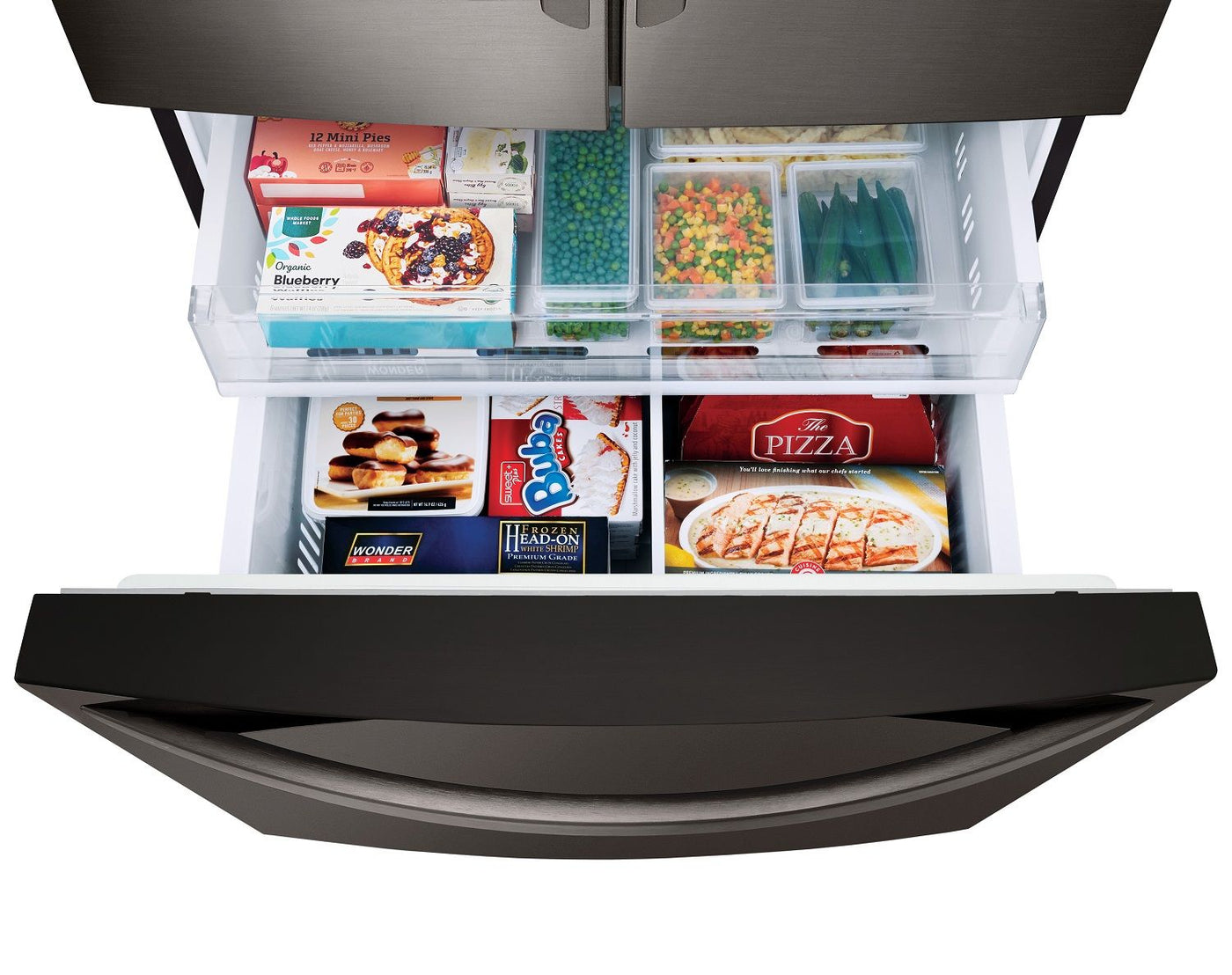 LG Smudge Resistant Black Stainless Steel 36" 28 Cu.ft French Door Refrigerator with Ice & Water Dispenser - LRFS28XBD