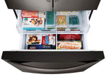 LG 36" 28 Cu. Ft. Smudge Resistant Black Stainless Steel French Door Refrigerator with Ice & Water Dispenser - LRFS28XBD