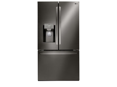 LG Smudge Resistant Black Stainless Steel 36" 28 Cu.ft French Door Refrigerator with Ice & Water Dispenser - LRFS28XBD