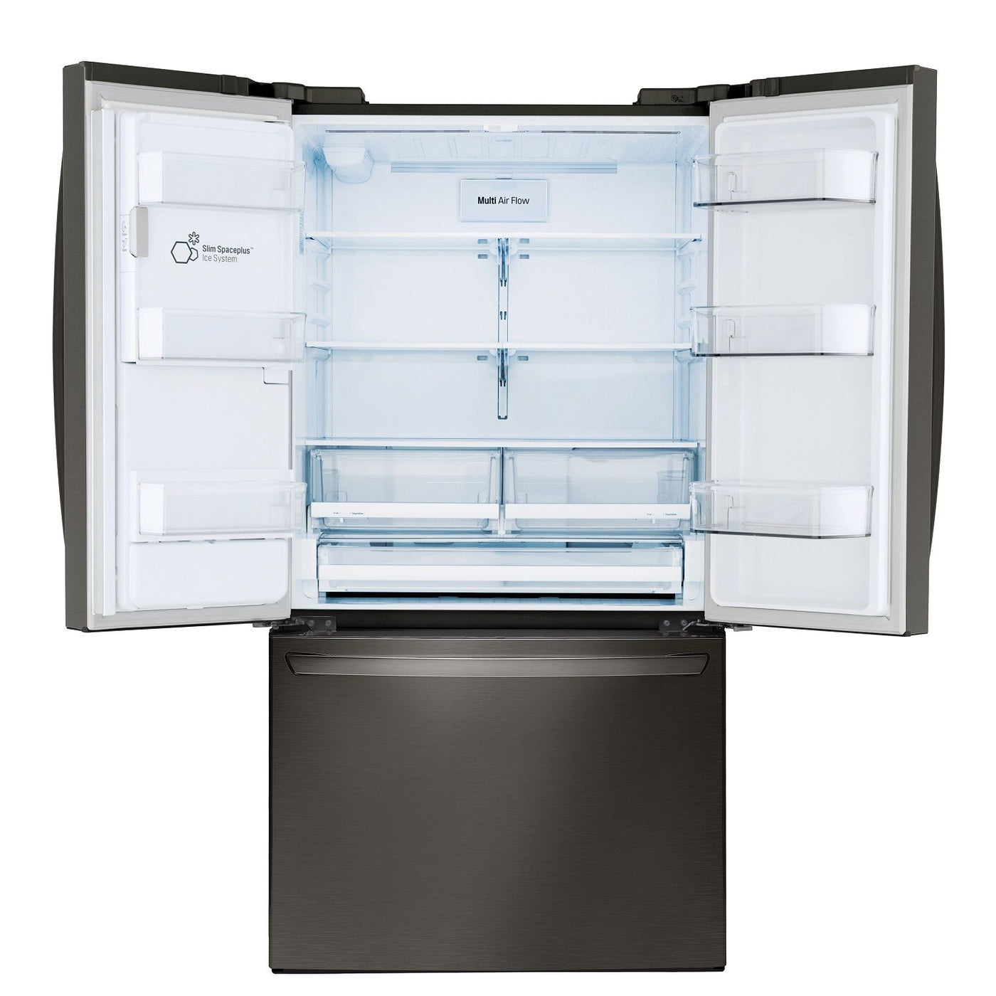 LG Smudge Resistant Black Stainless Steel 36" 28 Cu.ft French Door Refrigerator with Ice & Water Dispenser - LRFS28XBD