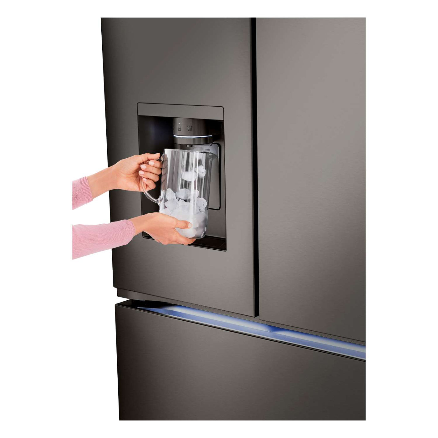 LG Smart Counter-Depth MAX™ Black Stainless Steel French Door Refrigerator with Four Types of Ice (26 cu. ft.) - LRYXC2606D
