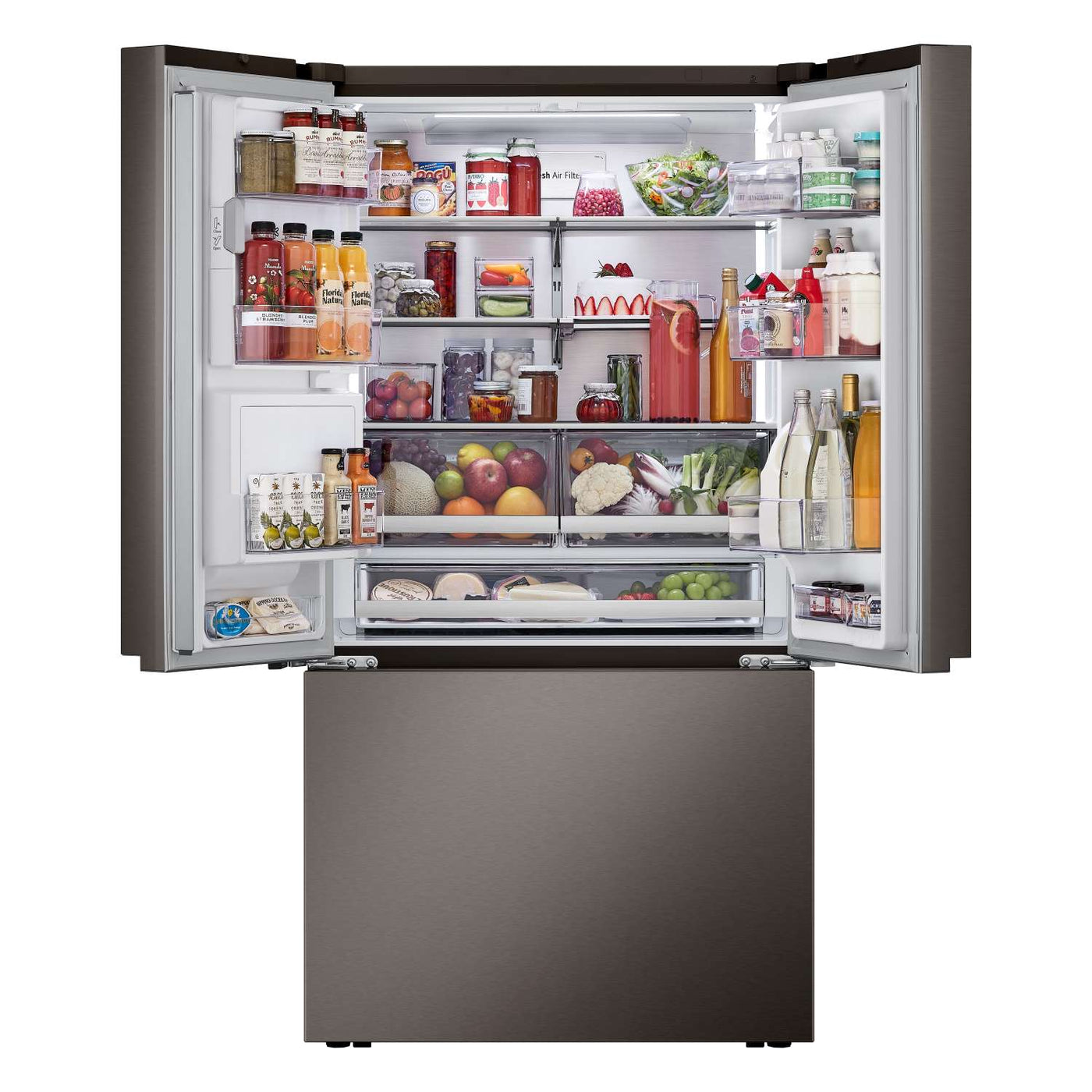 LG Smart Counter-Depth MAX™ Black Stainless Steel French Door Refrigerator with Four Types of Ice (26 cu. ft.) - LRYXC2606D