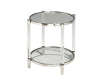 Lark End Table - Glass and Chrome