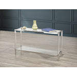 Lark Sofa Table - Glass and Chrome
