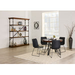 Leo 5-Piece Dining Set - Brown Cherry, Black