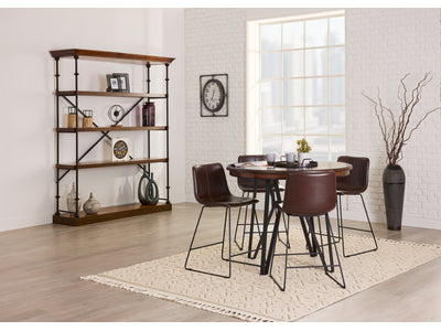 Leo 5-Piece Counter-Height Dining Set - Brown Cherry, Brown