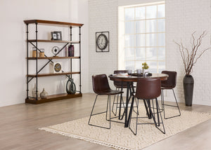 Leo 5-Piece Counter-Height Dining Set - Brown Cherry, Brown