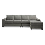 Luna 2-Piece Sectional with Reversible Chaise - Grey