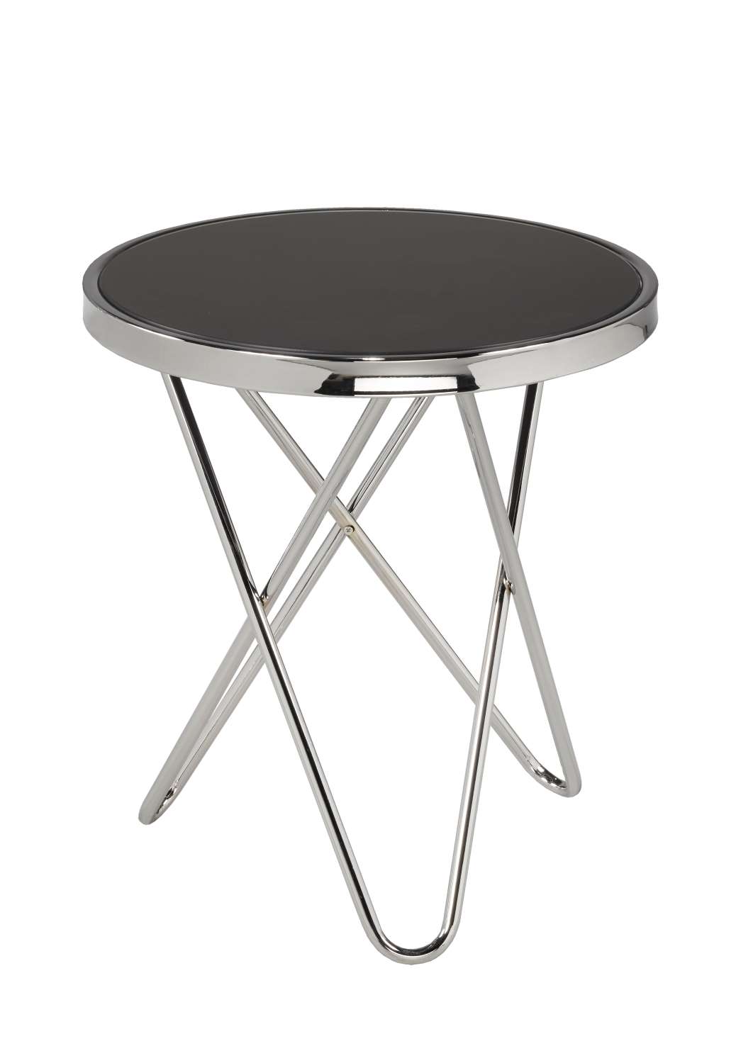 Mina Accent Table - Black and Silver
