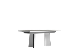 Mara Extendable Dining Table - White Lacquer, Grey