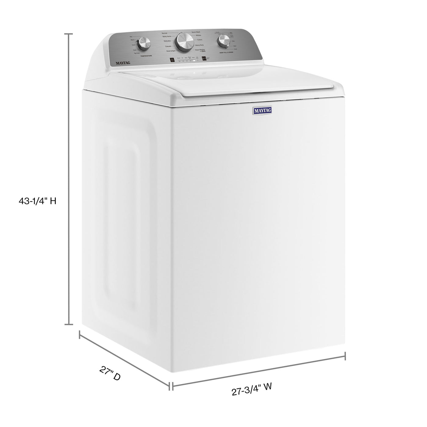 Maytag White Top Load Washer with Deep Fill - (5.2 cu. ft.) - MVW4505MW