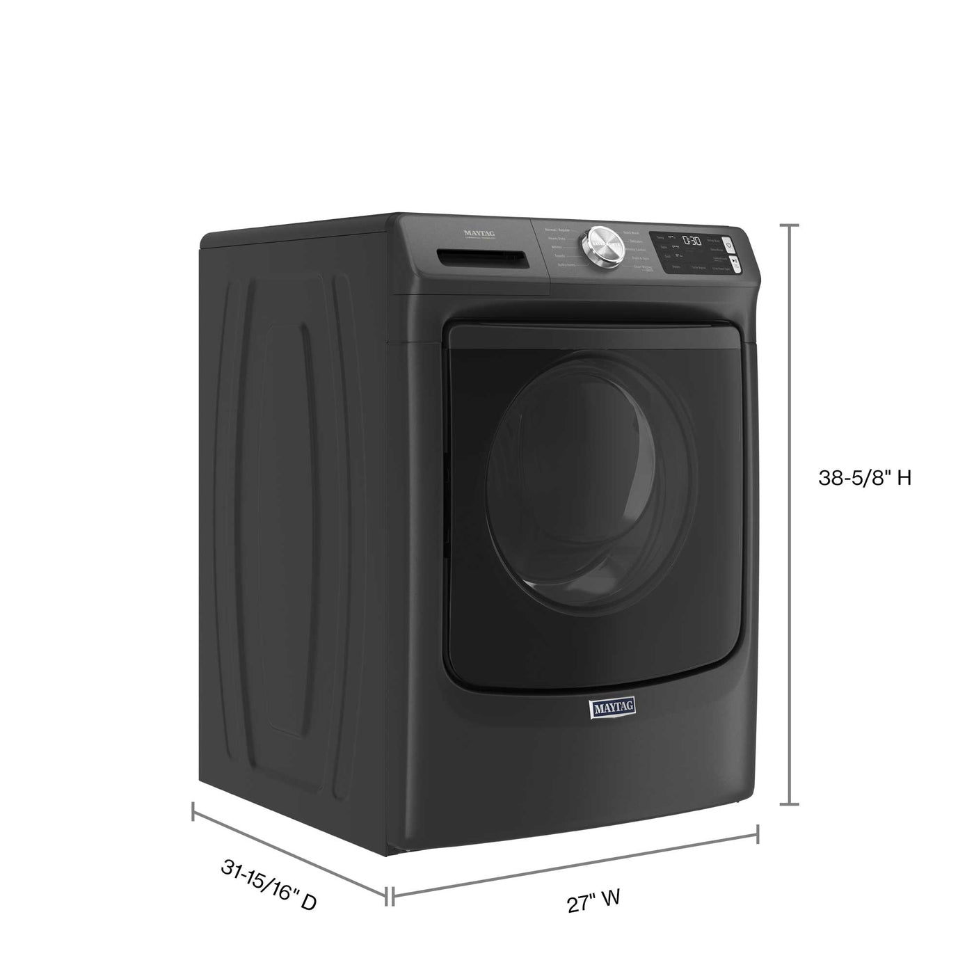 Maytag Volcano Black Front Load Washer with Extra Power and 12-Hr Fresh Spin™ (5.2 cu. ft.) - MHW5630MBK