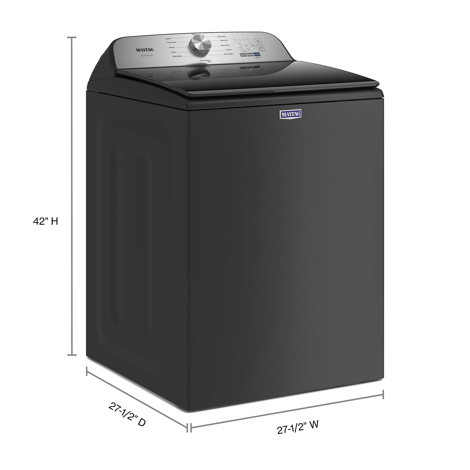 Maytag Volcano Black Top-Load Washer with Pet Pro (5.4 cu. ft.) - MVW6500MBK