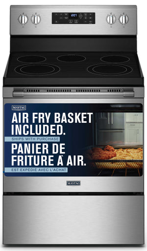 Maytag Fingerprint Resistant Stainless Steel 30" Electric Range with AirFry (5.3 Cu.Ft) - YMER7700LZ