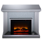 Miami Fireplace with Log Insert - Mirrored Glass