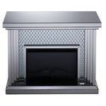 Miami Fireplace with Log Insert - Mirrored Glass