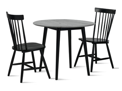 Midland 3-Piece Drop Leaf Dining Set - Grey, Black