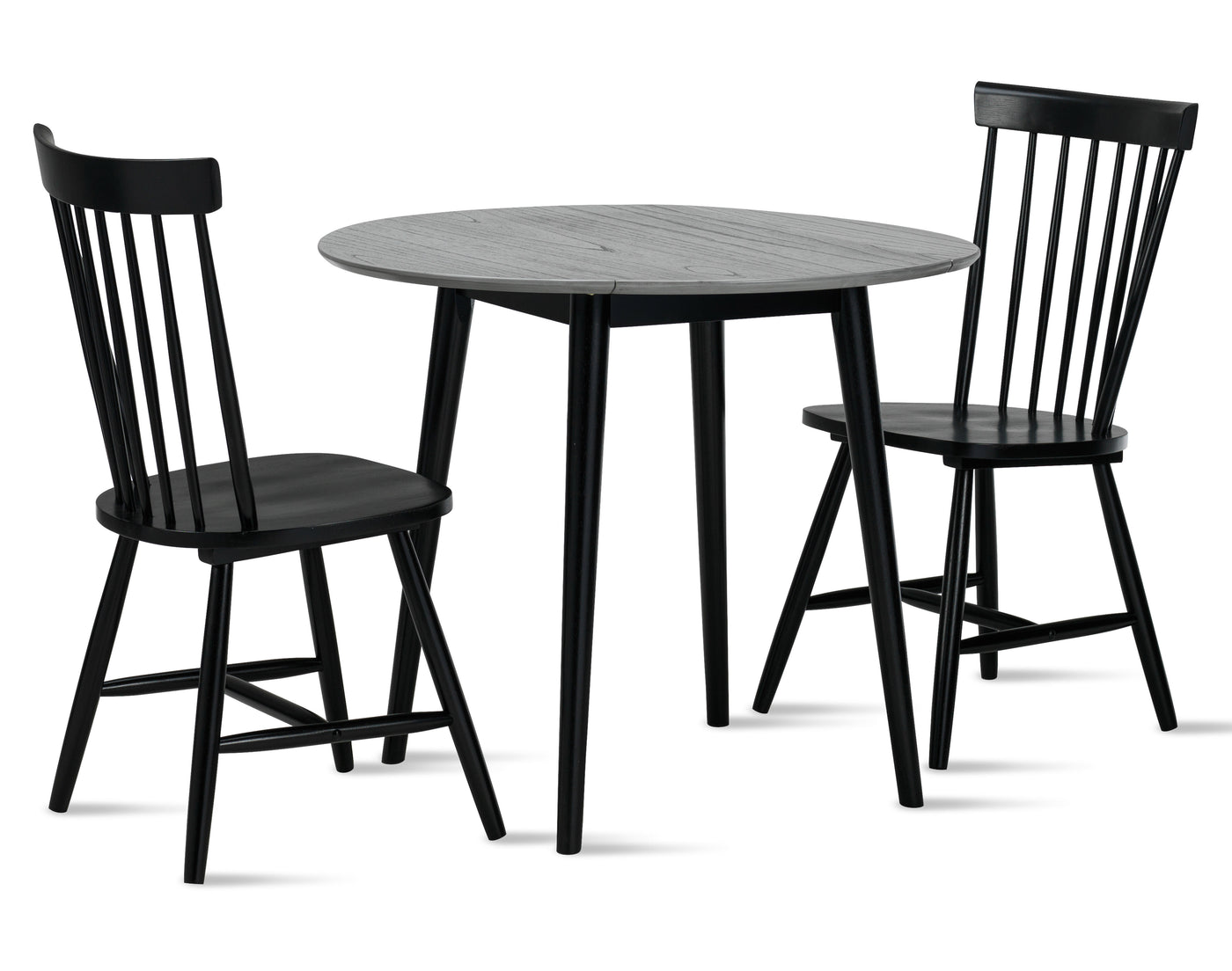 Midland 3-Piece Drop Leaf Dining Set - Grey, Black