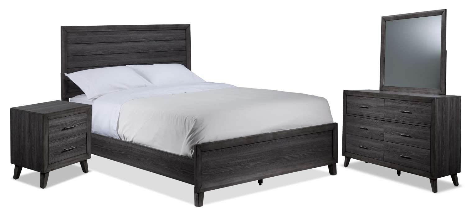 Miller 6-Piece King Panel Bedroom Package - Grey