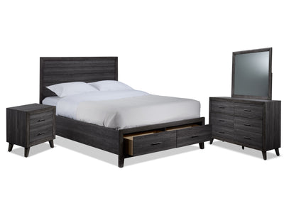 Miller 6-Piece King Storage Bedroom Package - Grey