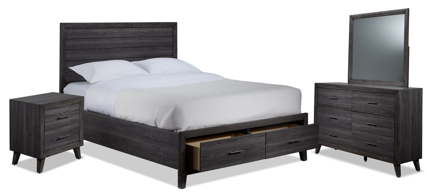 Miller 6-Piece King Storage Bedroom Package - Grey