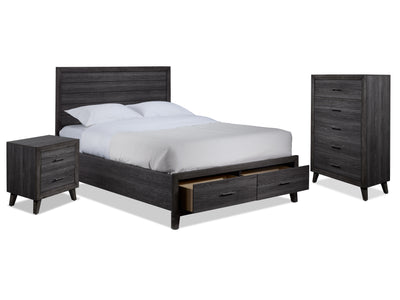 Miller 5-Piece Queen Storage Bedroom Package - Grey