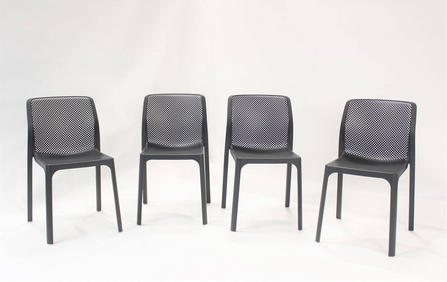 Nardi Bit Outdoor Dining  Chair - Black (Set of 4)