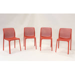 Nardi Bit Outdoor Dining  Chair - Red (Set of 4)