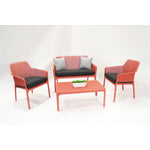 Nardi Net Relax 4-Piece Outdoor Conversation Set - Red