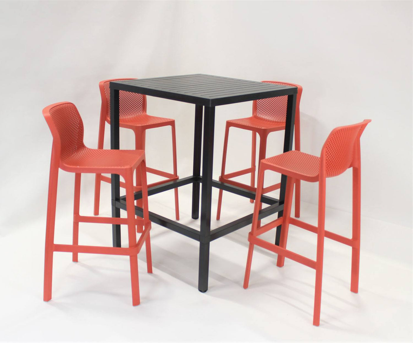 Nardi Net Outdoor Barstool - Red (Set of 4)