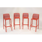 Nardi Net Outdoor Barstool - Red (Set of 4)