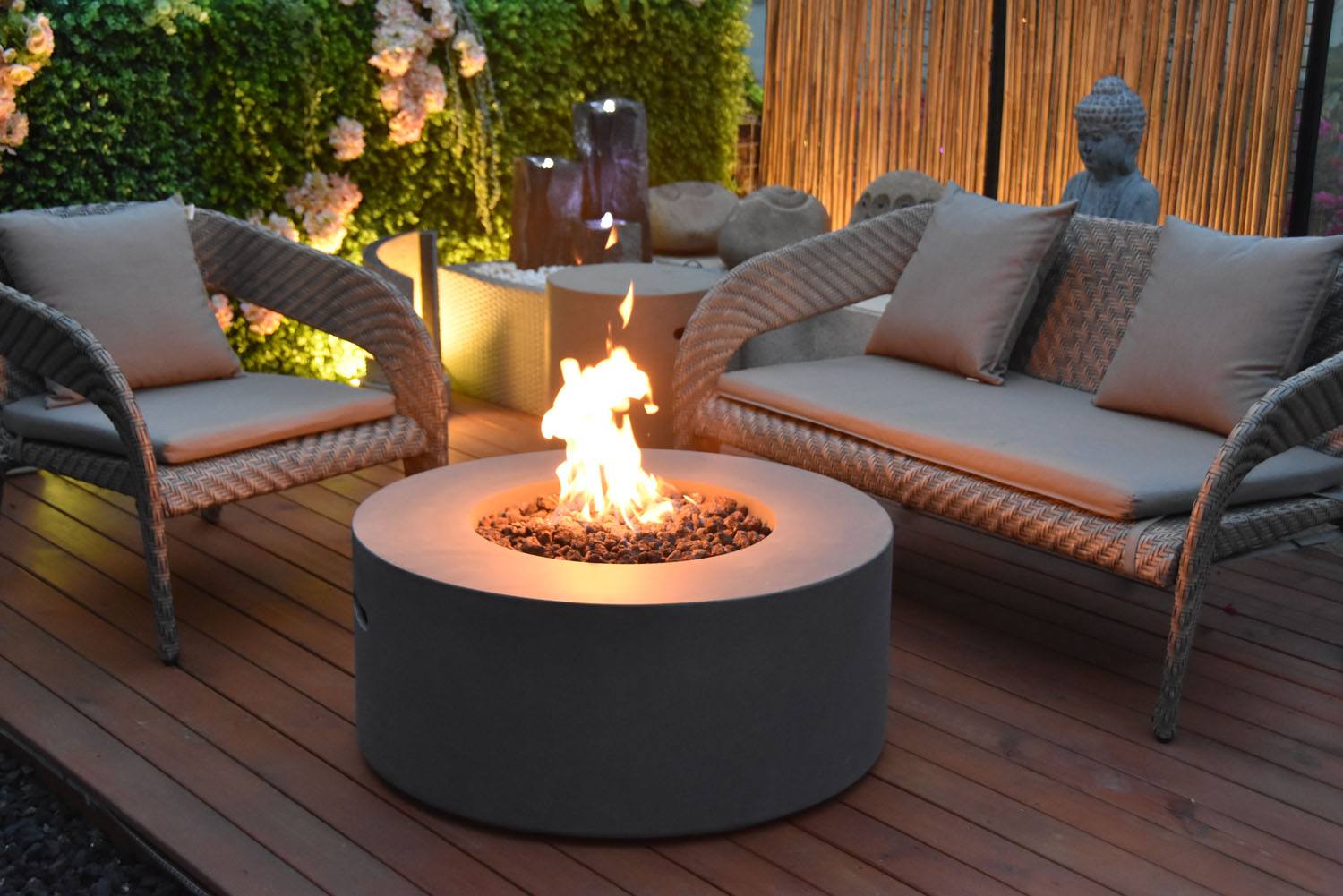 Mauna Loa Concrete Lava Fire Table (Modena) - Natural Gas