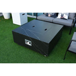 Eyjafja Marble Porcelain Fire Pit (Elementi) - Black / Propane