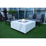 Tambora Marble Porcelain Fire Pit (Elementi) - White / Propane