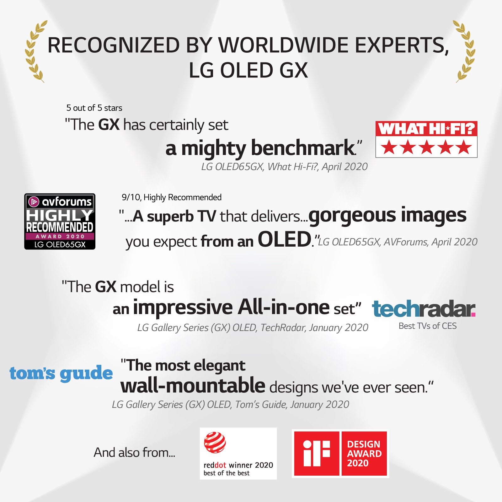 LG 55" GX OLED 4K Gallery Design Smart TV with Thin Q AI and Alpha 9 Gen 3 Intelligent Processor - OLED55GX